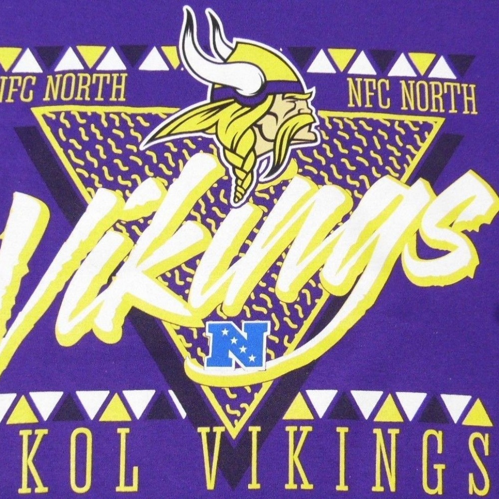 New NFL MN Vikings Purple 100% Cotton T Shirt - Picture 5 of 6